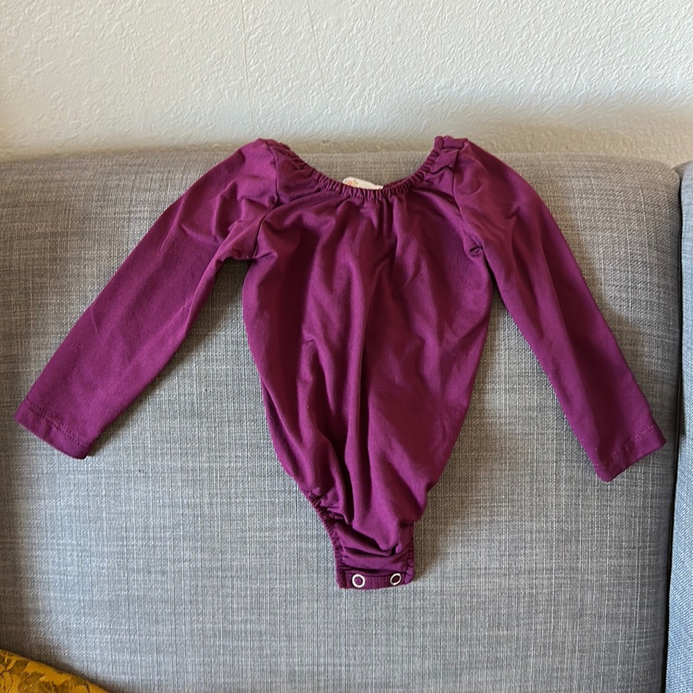 Eggplant purple long sleeve leotard used once like new size 9-12 months